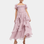 Midi Jurk met Laagjes en Ruches - Women Summer Dress - Jurkjes.co