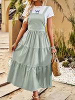 Midi Jurk met Lagen en Verstelbare Bandjes - Maxi Dresses - Jurkjes.co