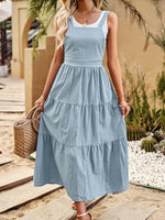 Midi Jurk met Lagen en Verstelbare Bandjes - Maxi Dresses - Jurkjes.co