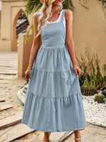 Midi Jurk met Lagen en Verstelbare Bandjes - Maxi Dresses - Jurkjes.co