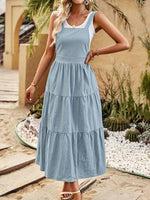 Midi Jurk met Lagen en Verstelbare Bandjes - Maxi Dresses - Jurkjes.co