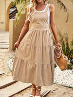 Midi Jurk met Lagen en Verstelbare Bandjes - Maxi Dresses - Jurkjes.co