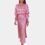 Midi-jurk met Luxueus Patroon - CB - Dresses - Jurkjes.co