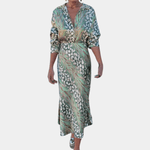 Midi-jurk met Luxueus Patroon - CB - Dresses - Jurkjes.co