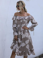 Midi Jurk met Off-Shoulder en Bloemenprint - Group1 - Jurkjes.co