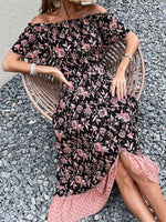 Midi Jurk met Off-Shoulder en Bloemenprint - Group7 - Jurkjes.co