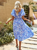 Midi Jurk met Off-Shoulder en Bloemenprint - Maxi Dresses - Jurkjes.co