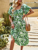 Midi Jurk met Off-Shoulder en Bloemenprint - Maxi Dresses - Jurkjes.co