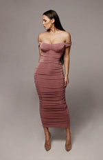 Midi Jurk met Off-the-Shoulder Ontwerp - Maxi Dresses - Jurkjes.co