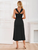 Midi Jurk met Open Rug en Plooiontwerp - Mini Dresses - Jurkjes.co