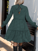 Midi Jurk met Opstaande Kraag en Dierenprint - Maxi Dresses - Jurkjes.co