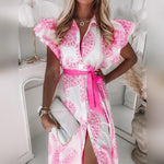 Midi-jurk met Paisley en Ruches - Dresses - Jurkjes.co