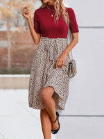 Midi Jurk met Paisley Print en Hoge Hals - Midi Dresses - Jurkjes.co