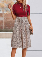 Midi Jurk met Paisley Print en Hoge Hals - Midi Dresses - Jurkjes.co