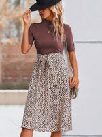 Midi Jurk met Paisley Print en Hoge Hals - Midi Dresses - Jurkjes.co