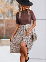Midi Jurk met Paisley Print en Hoge Hals - Midi Dresses - Jurkjes.co
