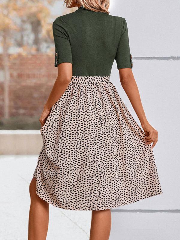 Midi Jurk met Paisley Print en Hoge Hals - Midi Dresses - Jurkjes.co