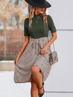 Midi Jurk met Paisley Print en Hoge Hals - Midi Dresses - Jurkjes.co