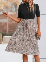 Midi Jurk met Paisley Print en Hoge Hals - Midi Dresses - Jurkjes.co