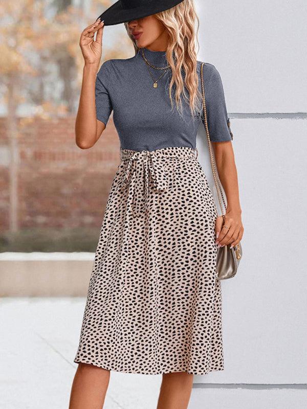 Midi Jurk met Paisley Print en Hoge Hals - Midi Dresses - Jurkjes.co