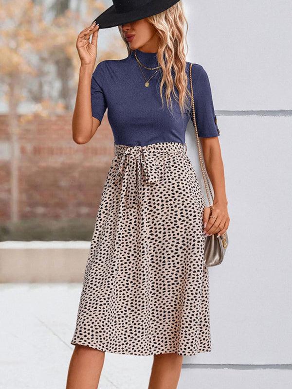 Midi Jurk met Paisley Print en Hoge Hals - Midi Dresses - Jurkjes.co