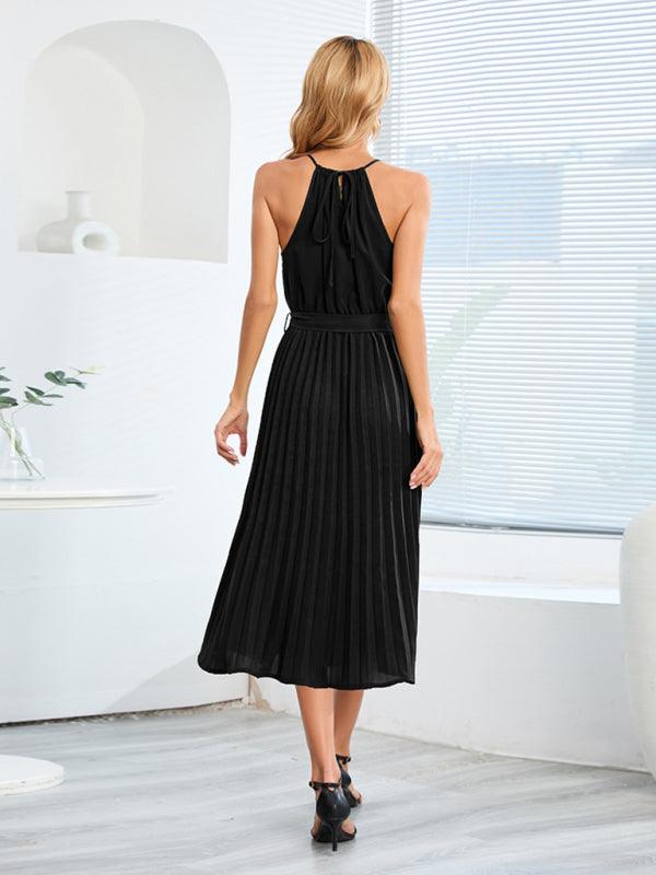 Midi Jurk met Plooirok en Ceintuur - Midi Dresses - Jurkjes.co