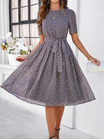 Midi Jurk met Polka Dots en Elegante Taille - Midi Dresses - Jurkjes.co