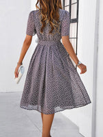 Midi Jurk met Polka Dots en Elegante Taille - Midi Dresses - Jurkjes.co