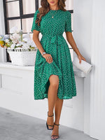 Midi Jurk met Polka Dots en Elegante Taille - Midi Dresses - Jurkjes.co
