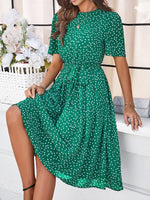 Midi Jurk met Polka Dots en Elegante Taille - Midi Dresses - Jurkjes.co