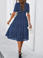 Midi Jurk met Polka Dots en Elegante Taille - Midi Dresses - Jurkjes.co