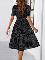 Midi Jurk met Polka Dots en Elegante Taille - Midi Dresses - Jurkjes.co