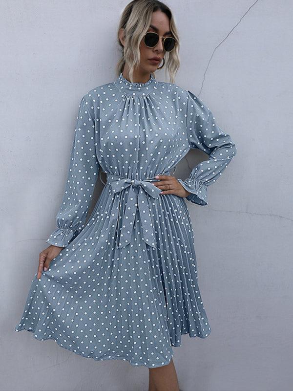 Midi Jurk met Polka Dots en Plooirok - Group3 - Jurkjes.co