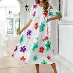 Midi-jurk met Polka Dots en Pofmouwen - Women Summer Dress - Jurkjes.co