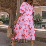 Midi-jurk met Polka Dots en Pofmouwen - Women Summer Dress - Jurkjes.co