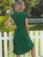 Midi Jurk met Polka Dots en Tailleband - Midi Dresses - Jurkjes.co