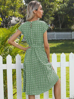 Midi Jurk met Polka Dots en Tailleband - Midi Dresses - Jurkjes.co