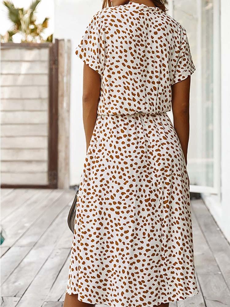 Midi Jurk met Polka Dots - Women Summer Dress - Jurkjes.co