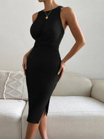 Midi Jurk met Racerback en Effen Kleur - Group5 - Jurkjes.co