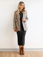 Midi Jurk met Ribbelstructuur - Midi Dresses - Jurkjes.co