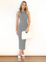 Midi Jurk met Ribbelstructuur - Midi Dresses - Jurkjes.co