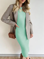 Midi Jurk met Ribbelstructuur - Midi Dresses - Jurkjes.co