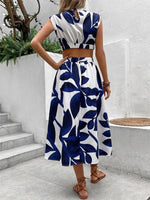 Midi Jurk met Rode Bladerenprint - Maxi Dresses - Jurkjes.co