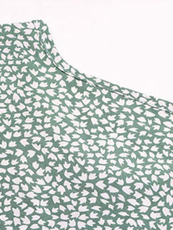 Midi Jurk met Ronde Hals en Bloemenprint - Maxi Dresses - Jurkjes.co