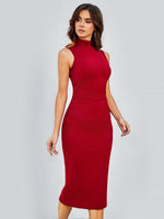 Midi Jurk met Ronde Hals en Effen Kleur - Midi Dresses - Jurkjes.co