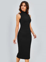 Midi Jurk met Ronde Hals en Effen Kleur - Midi Dresses - Jurkjes.co