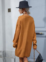 Midi Jurk met Ronde Hals en Kabelbreisel - Mini Dresses - Jurkjes.co