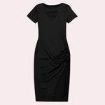 Midi Jurk met Ruches en Zijsluiting - Women Summer Dress - Jurkjes.co