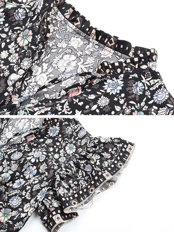 Midi Jurk met Ruffle en Bloemenprint - Midi Dresses - Jurkjes.co