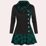 Midi-jurk met Ruitmotief en Knopen - Dresses - Jurkjes.co